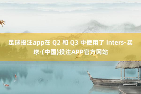 足球投注app在 Q2 和 Q3 中使用了 inters-买球·(中国)投注APP官方网站