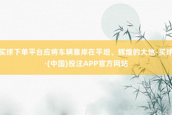 买球下单平台应将车辆靠岸在平坦、辉煌的大地-买球·(中国)投注APP官方网站