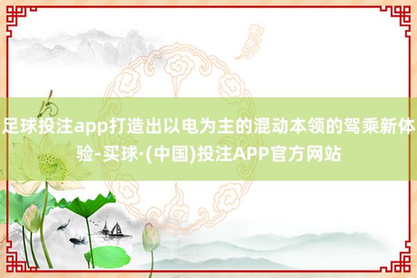 足球投注app打造出以电为主的混动本领的驾乘新体验-买球·(中国)投注APP官方网站
