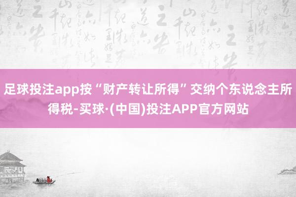 足球投注app按“财产转让所得”交纳个东说念主所得税-买球·(中国)投注APP官方网站