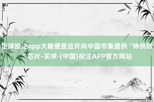 足球投注app大略便是应许向中国市集提供“特供版”芯片-买球·(中国)投注APP官方网站