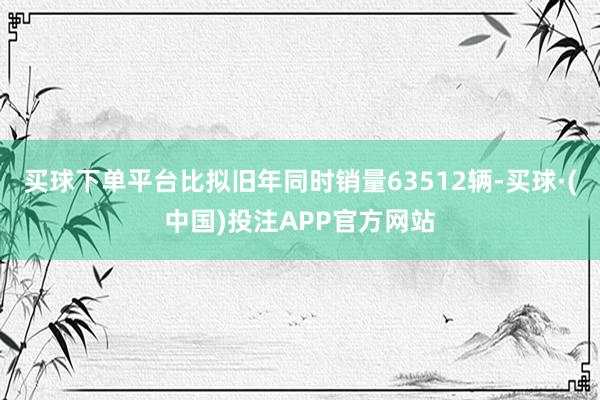 买球下单平台比拟旧年同时销量63512辆-买球·(中国)投注APP官方网站