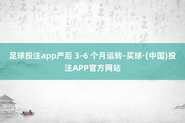 足球投注app产后 3-6 个月运转-买球·(中国)投注APP官方网站