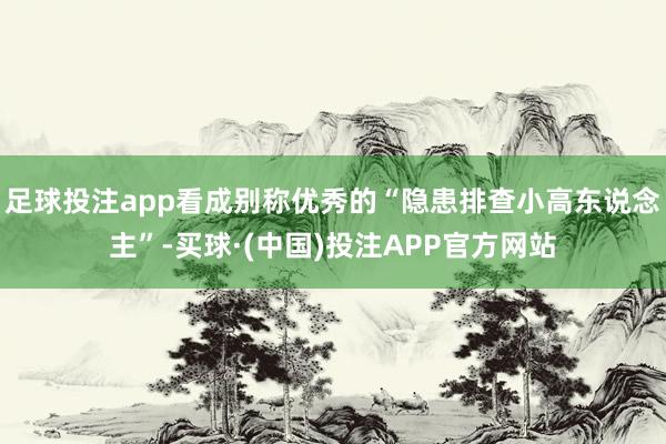 足球投注app看成别称优秀的“隐患排查小高东说念主”-买球·(中国)投注APP官方网站