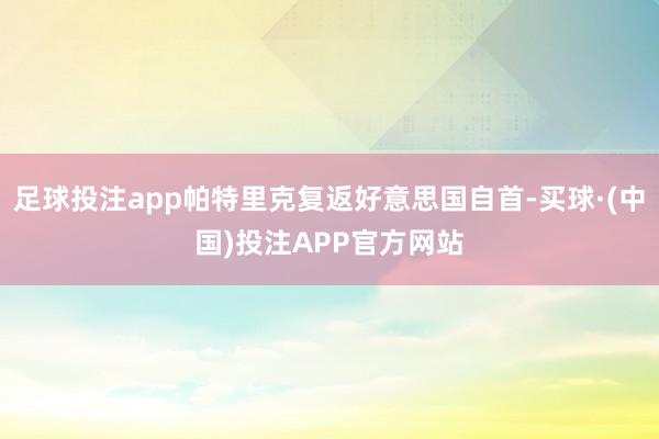 足球投注app帕特里克复返好意思国自首-买球·(中国)投注APP官方网站
