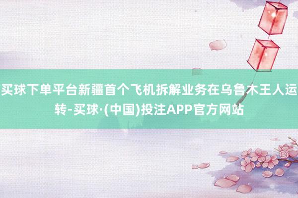 买球下单平台新疆首个飞机拆解业务在乌鲁木王人运转-买球·(中国)投注APP官方网站