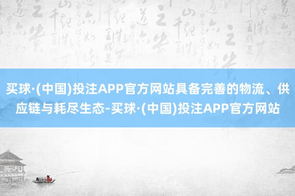 买球·(中国)投注APP官方网站具备完善的物流、供应链与耗尽生态-买球·(中国)投注APP官方网站