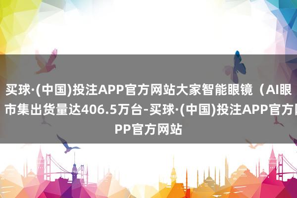 买球·(中国)投注APP官方网站大家智能眼镜（AI眼镜）市集出货量达406.5万台-买球·(中国)投注APP官方网站