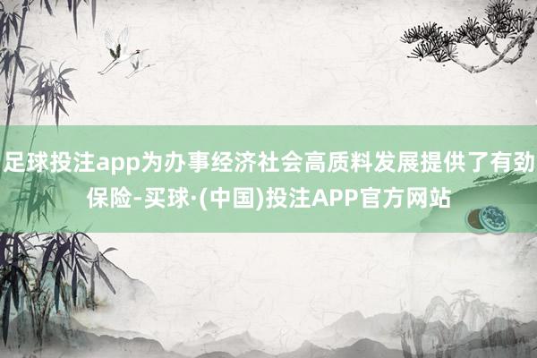 足球投注app为办事经济社会高质料发展提供了有劲保险-买球·(中国)投注APP官方网站
