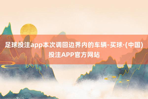 足球投注app本次调回边界内的车辆-买球·(中国)投注APP官方网站