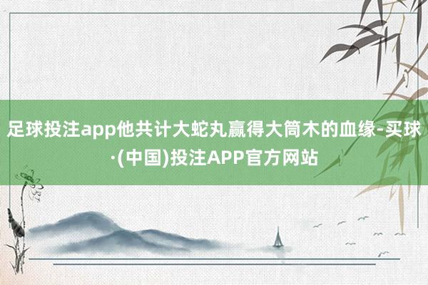 足球投注app他共计大蛇丸赢得大筒木的血缘-买球·(中国)投注APP官方网站