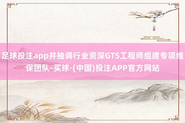 足球投注app并抽调行业资深GTS工程师组建专项维保团队-买球·(中国)投注APP官方网站