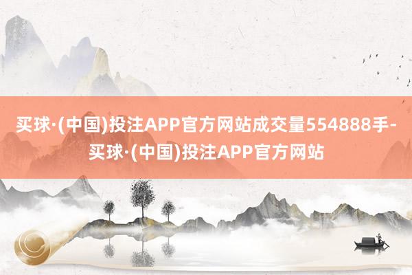 买球·(中国)投注APP官方网站成交量554888手-买球·(中国)投注APP官方网站