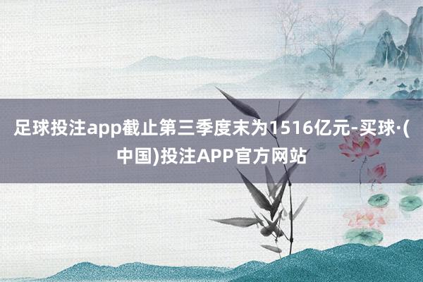 足球投注app截止第三季度末为1516亿元-买球·(中国)投注APP官方网站
