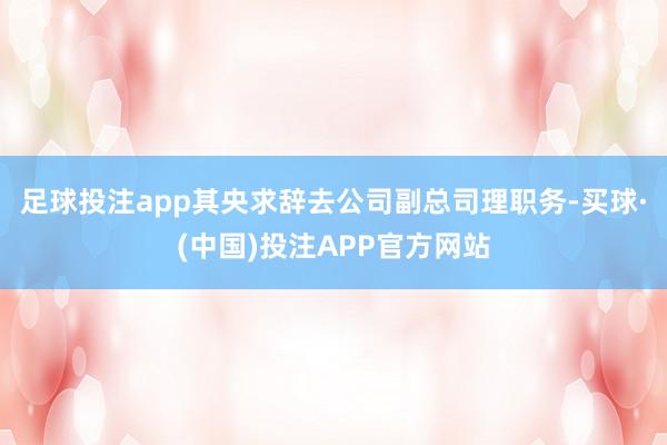 足球投注app其央求辞去公司副总司理职务-买球·(中国)投注APP官方网站