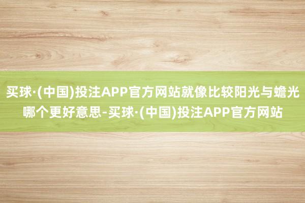 买球·(中国)投注APP官方网站就像比较阳光与蟾光哪个更好意思-买球·(中国)投注APP官方网站