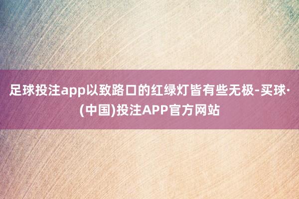 足球投注app以致路口的红绿灯皆有些无极-买球·(中国)投注APP官方网站
