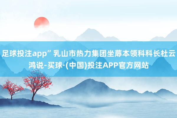 足球投注app”乳山市热力集团坐蓐本领科科长杜云鸿说-买球·(中国)投注APP官方网站