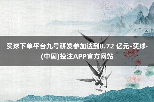 买球下单平台九号研发参加达到8.72 亿元-买球·(中国)投注APP官方网站