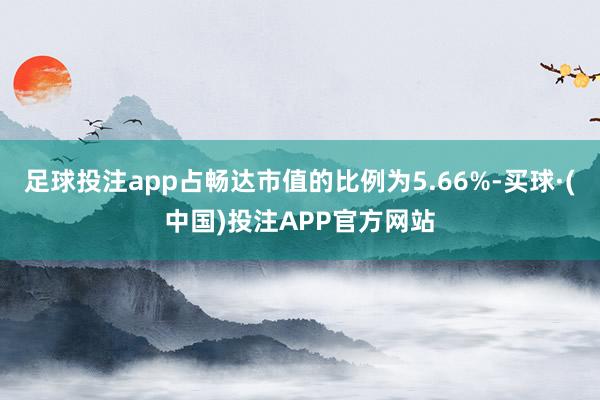 足球投注app占畅达市值的比例为5.66%-买球·(中国)投注APP官方网站
