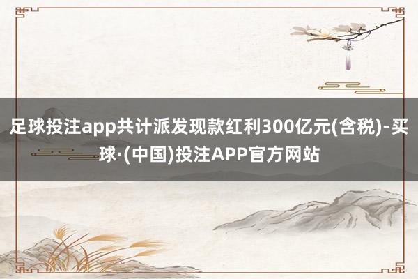 足球投注app共计派发现款红利300亿元(含税)-买球·(中国)投注APP官方网站